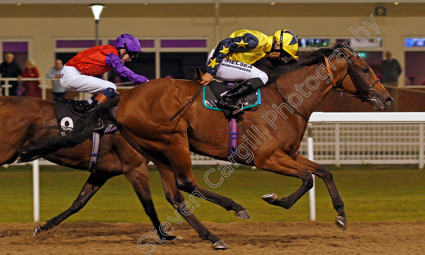 Bumptious-0003 
 BUMPTIOUS (Sean Levey) wins The Bet toteexacta At betfred.com Fillies Handicap Chelmsford 26 Sep 2017 - Pic Steven Cargill / Racingfotos.com