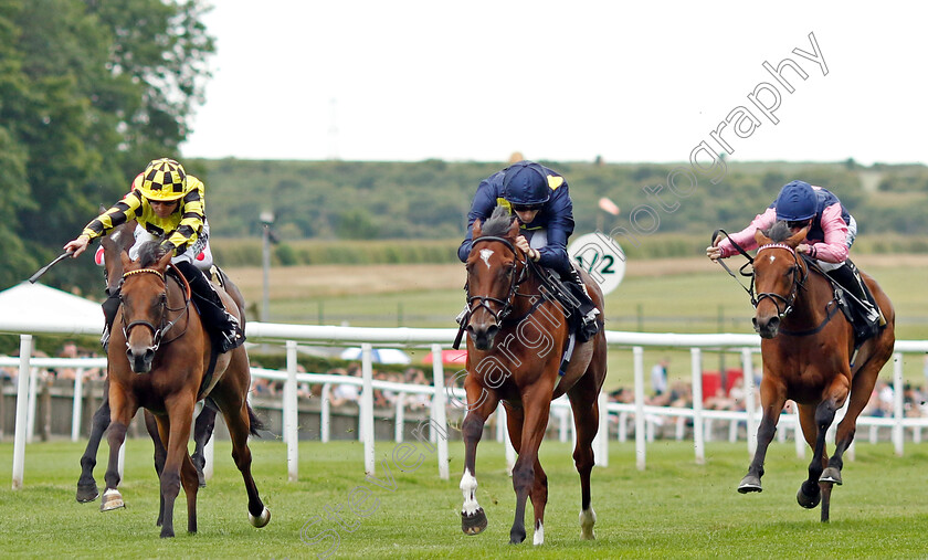 Mandurah-0004 
 MANDURAH (centre, Harry Davies) beats MISS FASCINATOR (left) in The Long Shot British EBF Fillies Novice Stakes
Newmarket 28 Jun 2024 - Pic Steven Cargill / Racingfotos.com