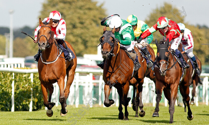 Dubai-Acclaim-0001 
 DUBAI ACCLAIM (left, Sammy Jo Bell) beats HAMMER GUN (centre) and FLYING DRAGON (right) in The Mondialiste Leger Legends Classified Stakes
Doncaster 11 Sep 2019 - Pic Steven Cargill / Racingfotos.com