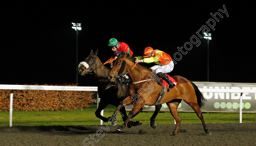 Agent-Of-Fortune-0001 
 AGENT OF FORTUNE (right, Hector Crouch) beats PROMPTING (left) in The 32Red On The App Store Handicap
Kempton 17 Feb 2020 - Pic Steven Cargill / Racingfotos.com