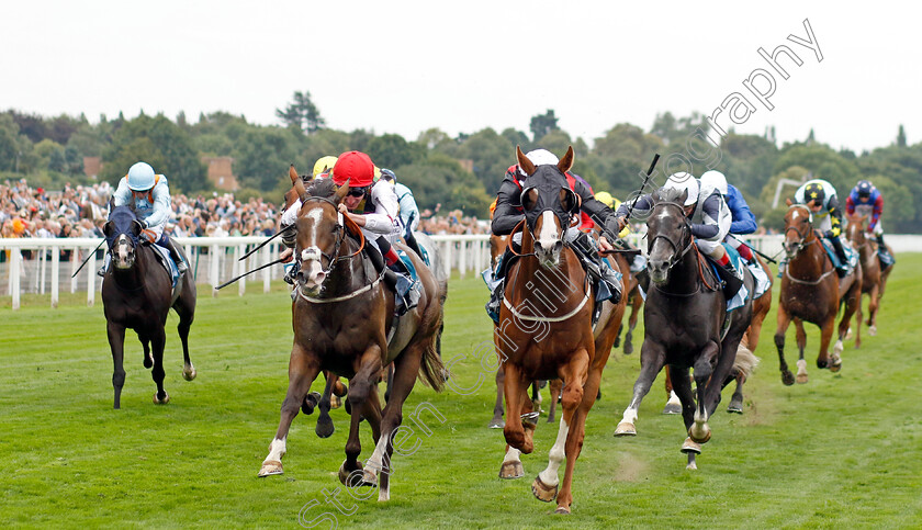 Blue-For-You-0001 
 BLUE FOR YOU (centre, Daniel Tudhope) beats ESCOBAR (left) in The Clipper Logistics Handicap
York 18 Aug 2022 - Pic Steven Cargill / Racingfotos.com