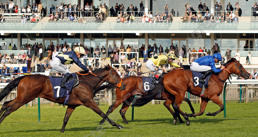 Rastrelli-0004 
 RASTRELLI (James Doyle) beats GLOBAL CONQUEROR (farside) and PAINT (left) in The newmarketracecourses.co.uk Nursery Newmarket 28 Sep 2017 - Pic Steven Cargill / Racingfotos.com