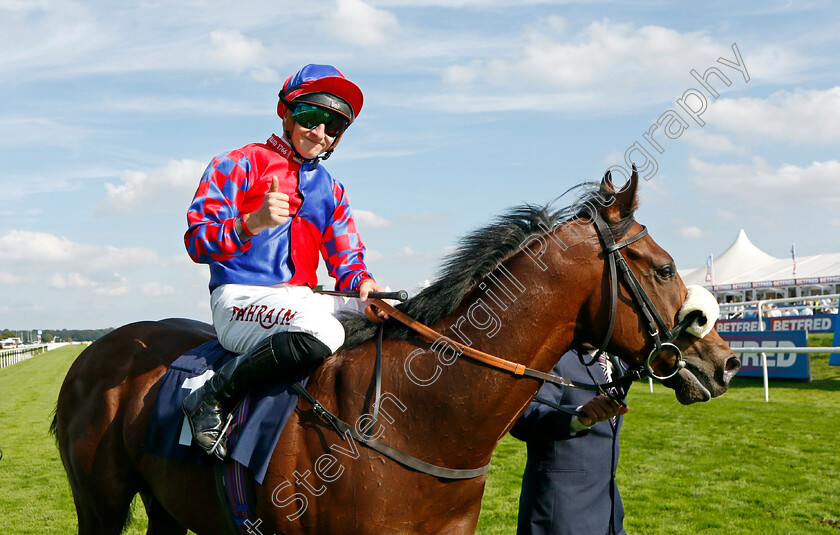 Big-Evs-0009 
 BIG EVS (Tom Marquand) winner of The Carlsberg Danish Pilsner Flying Childers Stakes
Doncaster 15 Sep 2023 - Pic Steven Cargill / Racingfotos.com