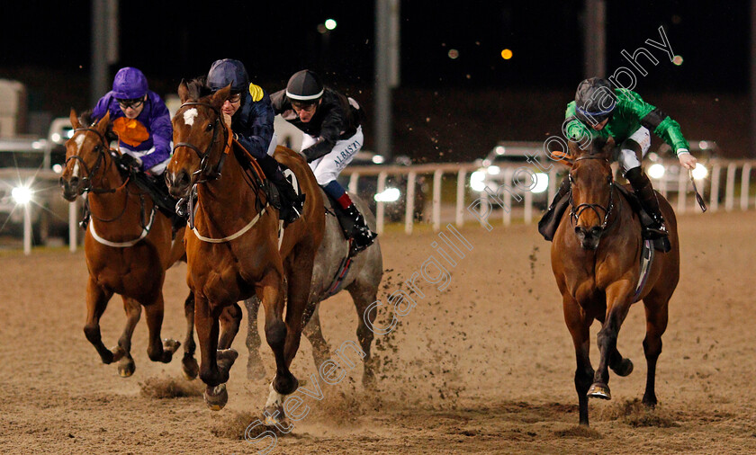 Shimmering-Dawn-0004 
 SHIMMERING DAWN (Tom Eaves) beats AMBER ISLAND (right) in The chelmsfordcityracecourse.com Fillies Conditions Stakes
Chelmsford 18 Feb 2021 - Pic Steven Cargill / Racingfotos.com