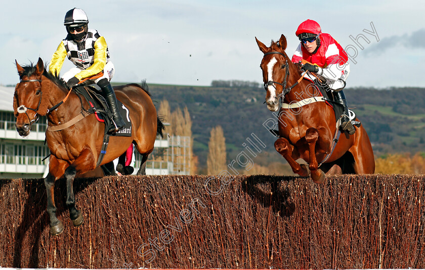 Soldier-Of-Love-0002 
 SOLDIER OF LOVE (left, Harry Cobden) with THE BIG BREAKAWAY (right, Robbie Power)
Cheltenham 15 Nov 2020 - Pic Steven Cargill / Racingfotos.com