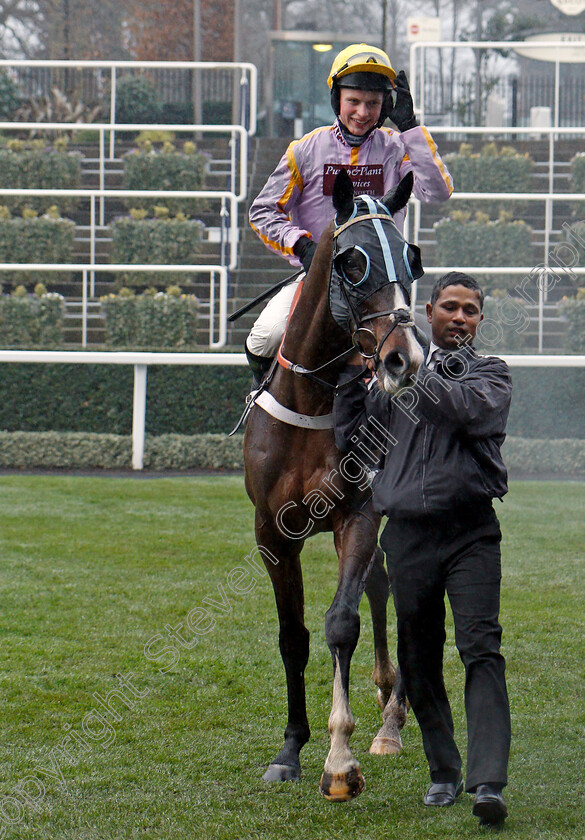 Jenkins-0009 
 JENKINS (James Bowen) winner of The Ascot Spring Garden Show Holloways Handicap Hurdle Ascot 20 Jan 2018 - Pic Steven Cargill / Racingfotos.com