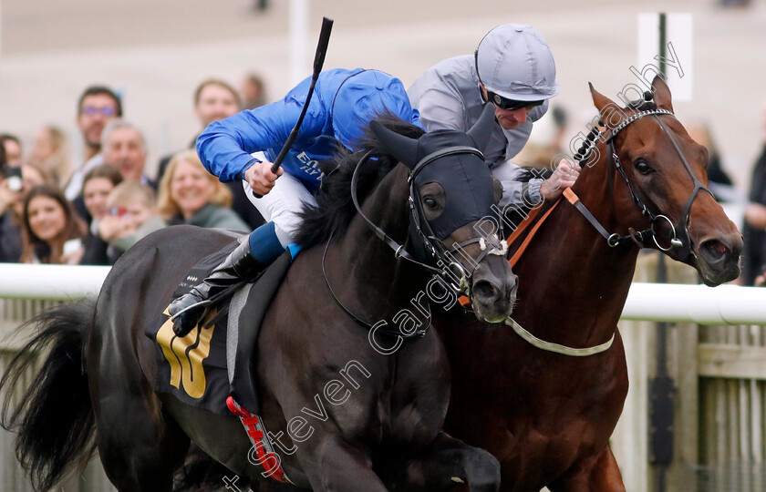 Point-Sur-0002 
 POINT SUR (left, William Buick) beats NATIVE WARRIOR (right) in The Join Racing TV Now Novice Stakes
Newmarket 25 Oct 2023 - Pic Steven Cargill / Racingfotos.com