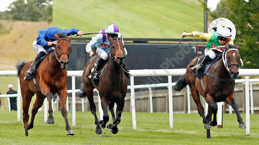 Noble-Style-0004 
 NOBLE STYLE (left, David Probert) beats MILL STREAM (right) and WALLOP (centre) in The Watch Live On Racing TV British EBF Novice Stakes
Newmarket 29 Jul 2022 - Pic Steven Cargill / Racingfotos.com