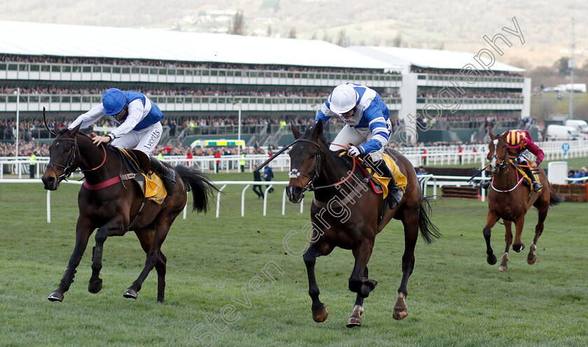 Frodon-0006 
 FRODON (right, Bryony Frost) beats ASO (left) in the Ryanair Chase
Cheltenham 14 Mar 2019 - Pic Steven Cargill / Racingfotos.com