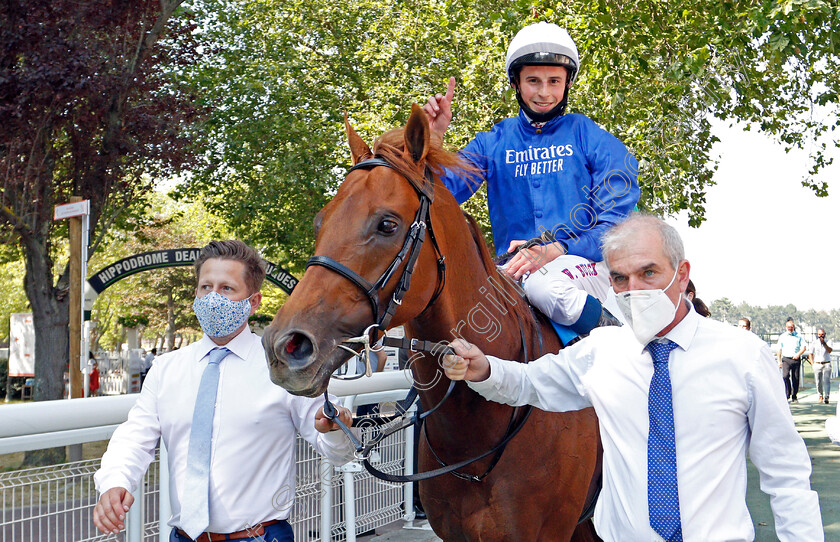 Space-Blues-0017 
 SPACE BLUES (William Buick) after The Prix Maurice De Gheest
Deauville 9 Aug 2020 - Pic Steven Cargill / Racingfotos.com