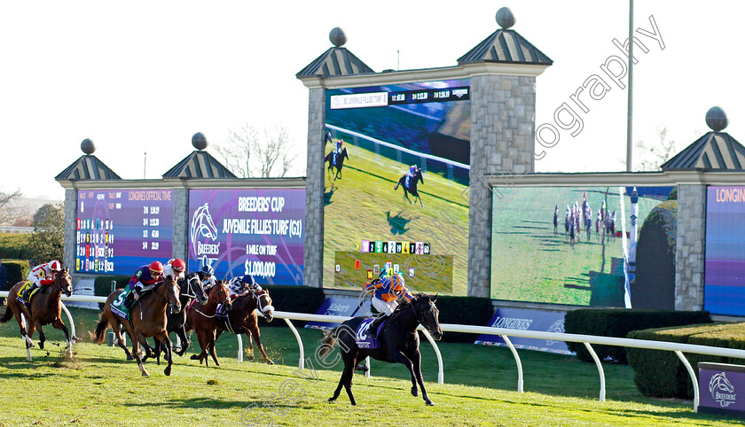 Meditate-0005 
 MEDITATE (Ryan Moore) wins The Breeders' Cup Juvenile Fillies Turf
Breeders Cup Meeting, Keeneland USA, 4 Nov 2022 - Pic Steven Cargill / Racingfotos.com