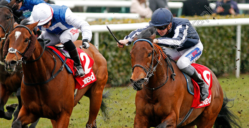 High-Acclaim-0005 
 HIGH ACCLAIM (right, David Probert) beats HUMBERT (left) in The 32Red.com Spring Mile Handicap Doncaster 24 Mar 2018 - Pic Steven Cargill / Racingfotos.com