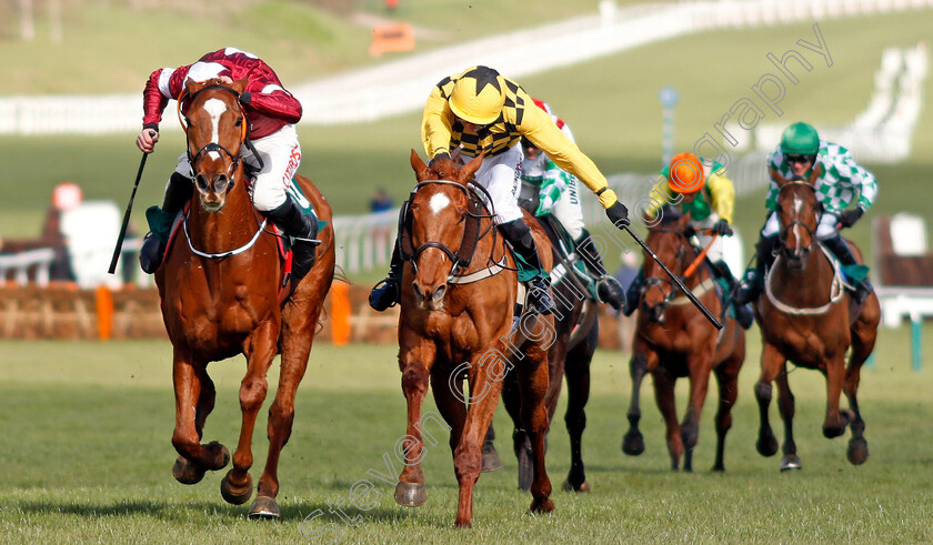 Samcro-0005 
 SAMCRO (left, Davy Russell) beats MELON (right) in The Marsh Novices Chase
Cheltenham 12 Mar 2020 - Pic Steven Cargill / Racingfotos.com