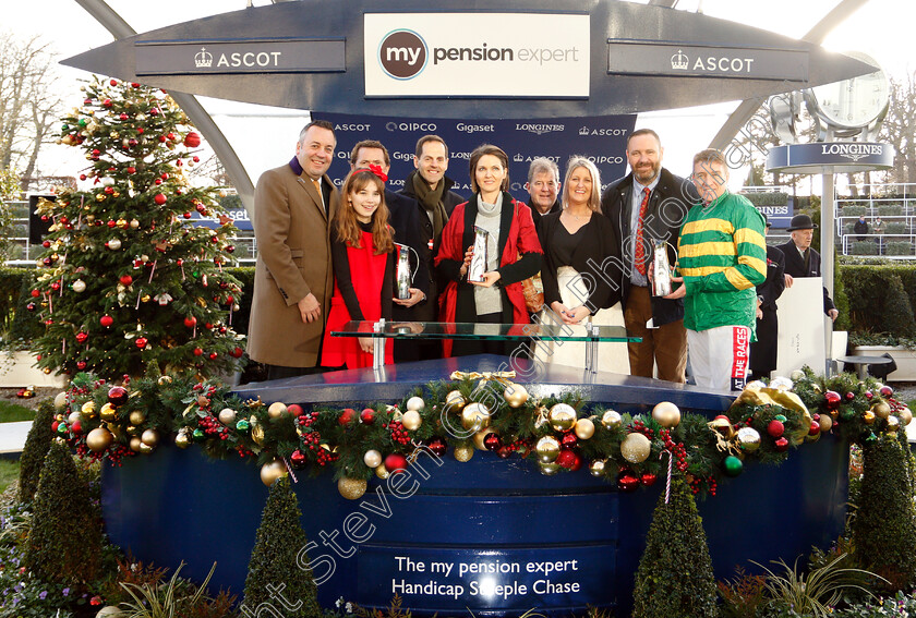 Hell s-Kitchen-0012 
 Presentation for The My Pension Expert Handicap Chase won by HELL'S KITCHEN
Ascot 22 Dec 2018 - Pic Steven Cargill / Racingfotos.com