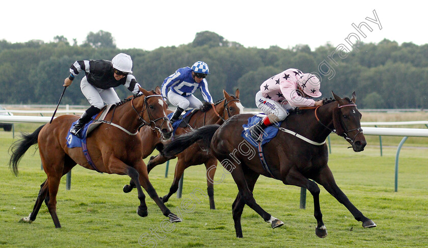 Champagne-Marengo-0004 
 CHAMPAGNE MARENGO (Andrea Atzeni) beats WELL FUNDED (left) in The Download The Mansionbet App Handicap
Nottingham 16 Jul 2019 - Pic Steven Cargill / Racingfotos.com