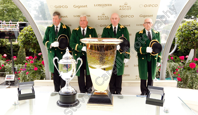 Trophies-for-The-Diamond-Jubilee-Stakes 
 Trophies for The Diamond Jubilee Stakes
Royal Ascot 23 Jun 2018 - Pic Steven Cargill / Racingfotos.com