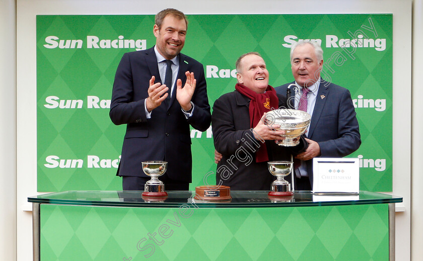 Paisley-Park-0015 
 Presentation to Andrew Gemmell for The Sun Racing Stayers Hurdle won by PAISLEY PARK
Cheltenham 14 Mar 2019 - Pic Steven Cargill / Racingfotos.com