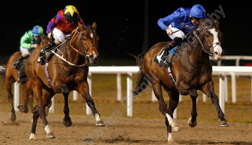 Da-Vinci-0005 
 DA VINCI (left, Joe Fanning) beats PITCHER'S POINT (right) in The Peter Andre Ladies Day Novice Stakes
Chelmsford 13 Feb 2020 - Pic Steven Cargill / Racingfotos.com