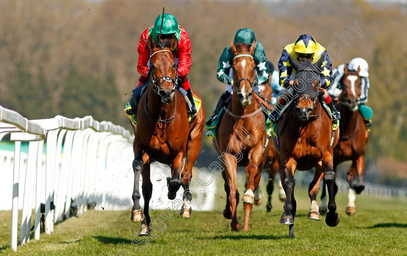 Waldkonig-0005 
 WALDKONIG (left, Frankie Dettori) beats DESERT ENCOUNTER (right) in The bet365 Gordon Richards Stakes
Sandown 23 Apr 2021 - Pic Steven Cargill / Racingfotos.com