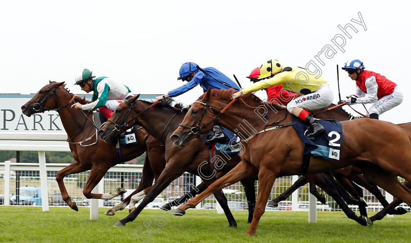 Walk-In-Marrakesh-0006 
 WALK IN MARRAKESH (Frankie Dettori) beats LIGHT BLUSH (blue) and RHEA (right) in The British Stallion Studs EBF Star Stakes
Sandown 25 Jul 2019 - Pic Steven Cargill / Racingfotos.com