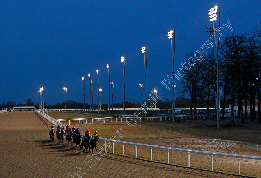 Chelmsford-0001 
 Racing out of the back straight during the Support The Injured Jockeys Fund Handicap won by SHAMAROUSKI (3rd left)
Chelmsford 18 Feb 2021 - Pic Steven Cargill / Racingfotos.com