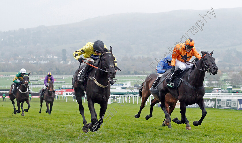 Harambe-0002 
 HARAMBE (left, Tom Bellamy) beats MONSIEUR LECOQ (right) in The Unibet Greatwood Handicap Hurdle
Cheltenham 17 Nov 2019 - Pic Steven Cargill / Racingfotos.com