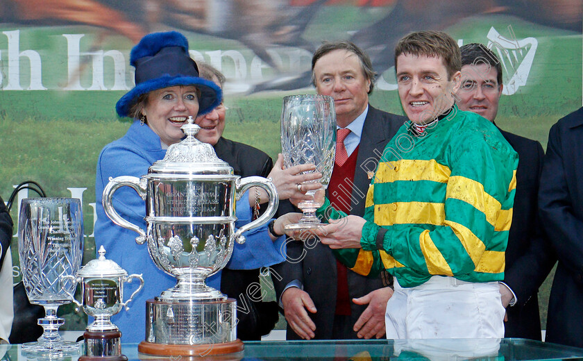 Le-Prezien-0006 
 Presentation by Nicky Henderson to Barry Geraghty for The Johnny Henderson Grand Annual Challenge Cup won by LE PREZIEN Cheltenham 16 Mar 2018 - pic Steven Cargill / Racingfotos.com