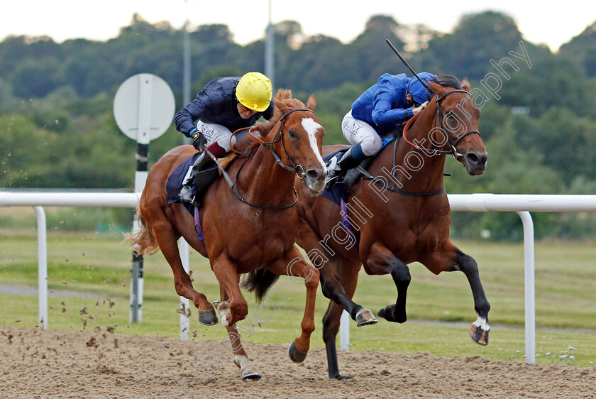 Brilliant-Light-0002 
 BRILLIANT LIGHT (right, Callum Shepherd) beats CRYSTAL PEGASUS (left) in The Final Furlong Podcast Novice Stakes
Wolverhampton 31 Jul 2020 - Pic Steven Cargill / Racingfotos.com