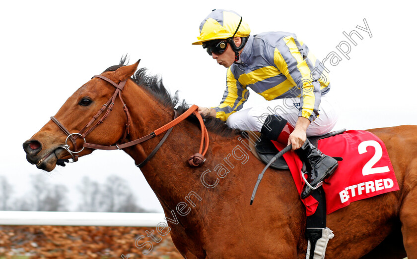 Hunaina-0009 
 HUNAINA (Alexis Badel) wins The Betfred Home Of Goals Galore Snowdrop Fillies Stakes Kempton 7 Apr 2018 - Pic Steven Cargill / Racingfotos.com