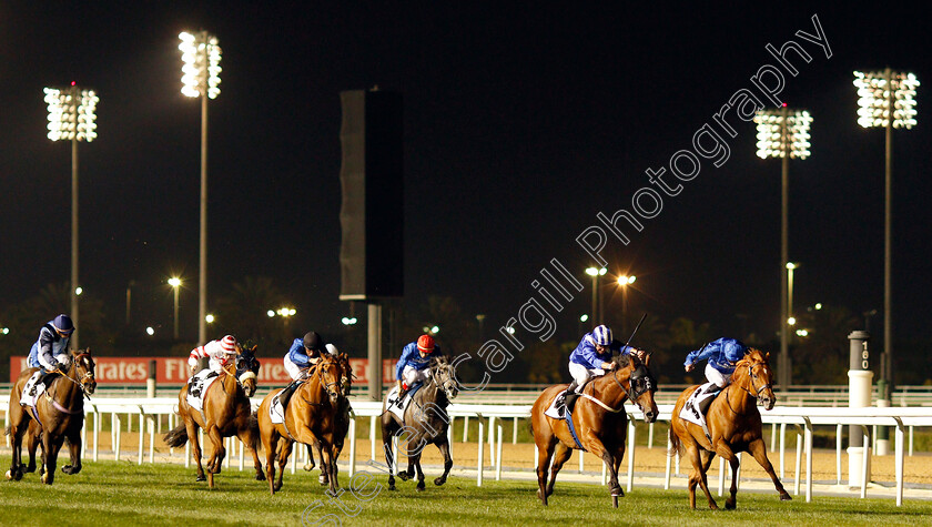 Faatinah-0001 
 FAATINAH (2nd right, Jim Crowley) beats BACCARAT (right) in The Cleveland Clinic Abu Dhabi World Class Healthcare Cup Handicap Meydan 18 Jan 2018 - Pic Steven Cargill / Racingfotos.com