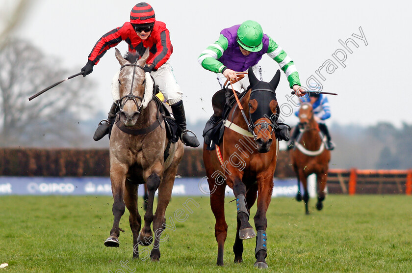 Ashoka-0004 
 ASHOKA (left, Bridget Andrews) beats BEAU BAY (right) in The Ascot Spring Garden Show Novices Handicap Chase Ascot 25 Mar 2018 - Pic Steven Cargill / Racingfotos.com