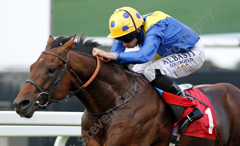 Almania-0005 
 ALMANIA (Ryan Moore) wins The Bet & Watch At 188bet.co.uk EBF Maiden Stakes
Sandown 31 Aug 2018 - Pic Steven Cargill / Racingfotos.com