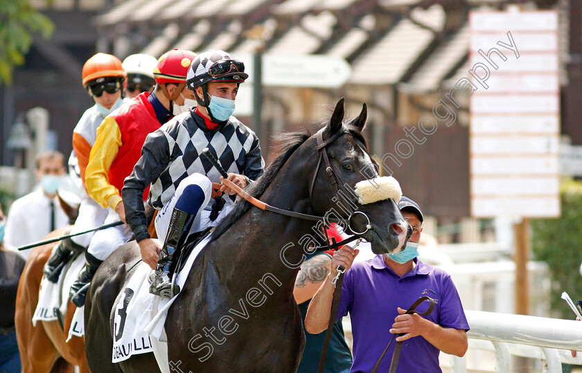 Big-Boots-0001 
 Horses leaving the paddock at Deauville
8 Aug 2020 - Pic Steven Cargill / Racingfotos.com