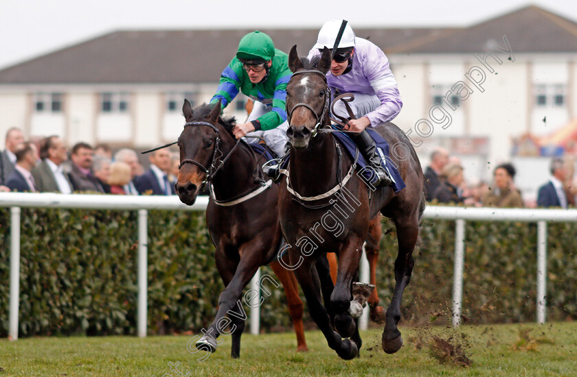 Izzer-0004 
 IZZER (right, Charles Bishop) beats BROKEN SPEAR (left) in The Unibet Brocklesby Stakes Doncaster 24 Mar 2018 - Pic Steven Cargill / Racingfotos.com