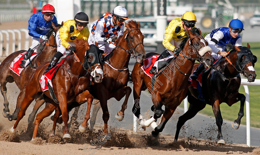 Daffg,-Nordic-Defense,-Roy-Orbison-and-Rua-Augusta-0001 
 L to R; DAFFG (Silvestre de Sousa), NORDIC DEFENSE (Per Anders Graberg), ROY ORBISON (Tadhg O'Shea) and RUA AUGUSTA (Harry Bentley) Meydan 10 Mar 2018 - Pic Steven Cargill / Racingfotos.com