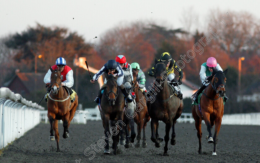 Kyllachy-Gala-0005 
 KYLLACHY GALA (2nd left, Gabriele Malune) beats PACTOLUS (2nd right) STAR ARCHER (right) and FIRE FIGHTING (left) in The 32Red Handicap Kempton 7 Mar 2018 - Pic Steven Cargill / Racingfotos.com