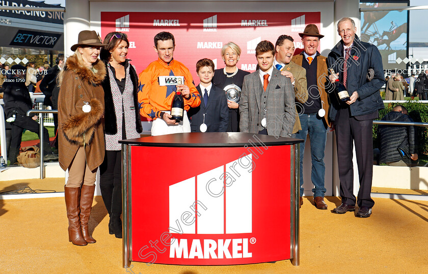 What-A-Moment-0007 
 Presentation to Richard Harding, Bryan Drew and David Pipe for The Markel Insurance Amateur Riders Handicap Chase won by WHAT A MOMENT Cheltenham 17 Nov 2017 - Pic Steven Cargill / Racingfotos.com