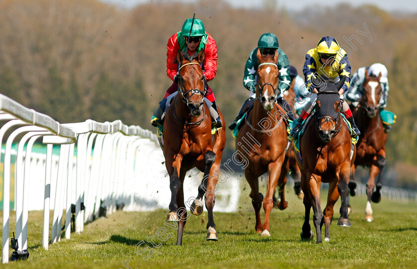 Waldkonig-0006 
 WALDKONIG (left, Frankie Dettori) beats DESERT ENCOUNTER (right) in The bet365 Gordon Richards Stakes
Sandown 23 Apr 2021 - Pic Steven Cargill / Racingfotos.com