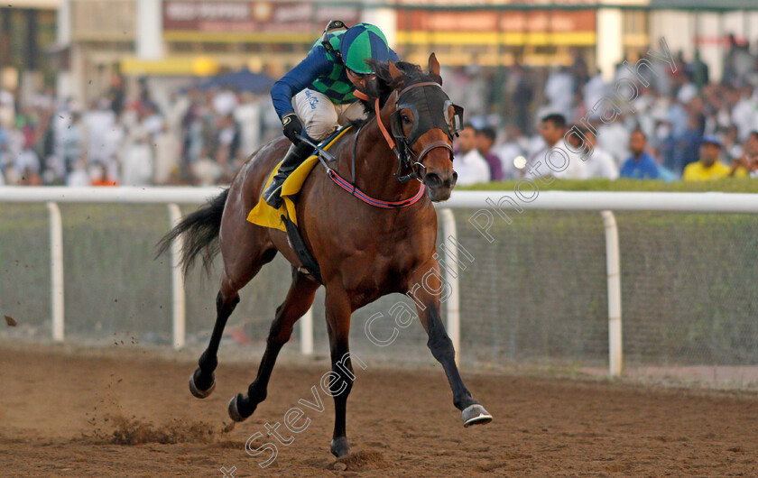 Cherkes-Pharoah-0005 
 CHERKES PHAROAH (Tadhg O'Shea) wins The Newbury Racecourse Maiden Jebel Ali 26 Jan 2018 - Pic Steven Cargill / Racingfotos.com