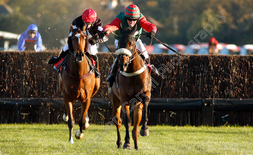 Elkstone-0004 
 ELKSTONE (James Bowen) beats ONE OF US (left) in The Matchbook Casino Handicap Chase
Kempton 21 Oct 2018 - Pic Steven Cargill / Racingfotos.com