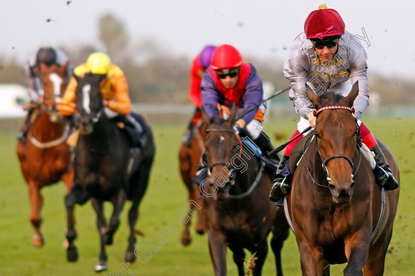 Aljezeera-0010 
 ALJEZEERA (Frankie Dettori) wins The British Stallion Studs EBF Beckford Stakes Yarmouth 16 Oct 2017 - Pic Steven Cargill / Racingfotos.com