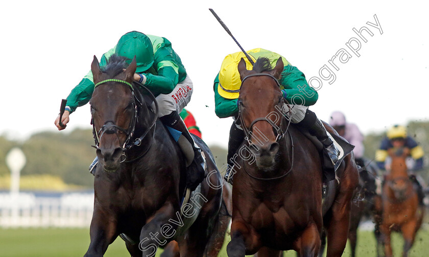 Metal-Merchant-0002 
 METAL MERCHANT (right, Rossa Ryan) beats JEFF KOONS (left) in The Racing Welfare Classified Stakes
Ascot 6 Oct 2023 - Pic Steven Cargill / Racingfotos.com