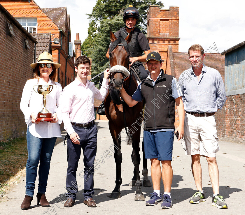 Count-Octave-0004 
 Amanda Elliott and the Melbourne Cup, with jockey Oisin Murphy, trainer Andrew Balding and owners racing manager David Redvers posing with horse COUNT OCTAVE
Andrew Balding commented: ‘Likely route will be Lonsdale Stakes or Ebor at York depending on where Sheikh Fahad would like to run with the former being the most likely. Long term aim though is the Lexus Melbourne Cup.’
Kingsclere 16 July 2018 - Pic Steven Cargill