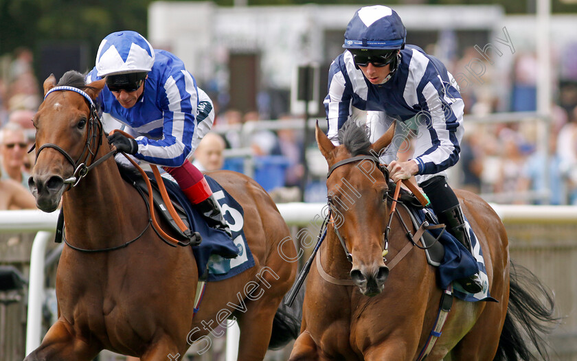 Immortal-Beauty-0007 
 IMMORTAL BEAUTY (right, Rossa Ryan) beats QUEEN OF DEAUVILLE (left) in The British Stallion Studs EBF Fillies Nursery 
Newmarket 30 Jul 2022 - Pic Steven Cargill / Racingfotos.com