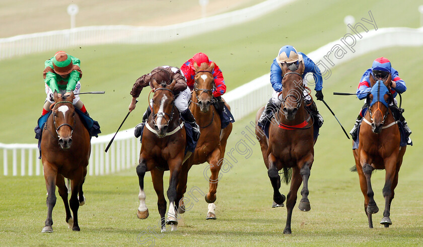 Aces-0003 
 ACES (2nd left, Ryan Moore) beats SIR TITAN (2nd right) ROLL ON RORY (right) and SALUTI (left) in The 188bet Mobile Bet10 Get20 Handicap
Newmarket 28 Jun 2018 - Pic Steven Cargill / Racingfotos.com