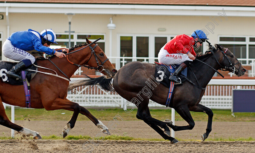 Fundamental-0007 
 FUNDAMENTAL (Robert Havlin) beats QAADER (left) in The Woodford Reserve Cardinal Conditions Stakes
Chelmsford 1 Apr 2021 - Pic Steven Cargill / Racingfotos.com