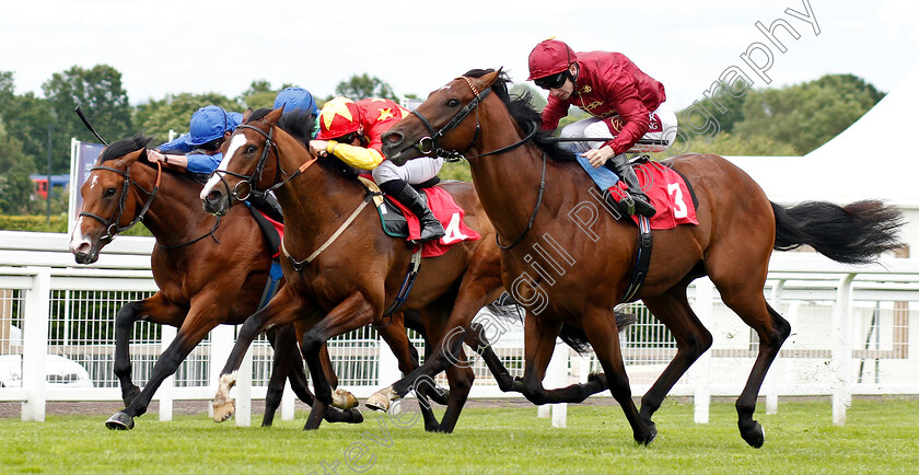 Shared-Belief-0002 
 SHARED BELIEF (centre, Edward Greatrex) beats RIOT (right) and VISIBLE CHARM (left) in The Chasemore Farm EBF Maiden Stakes
Sandown 14 Jun 2019 - Pic Steven Cargill / Racingfotos.com