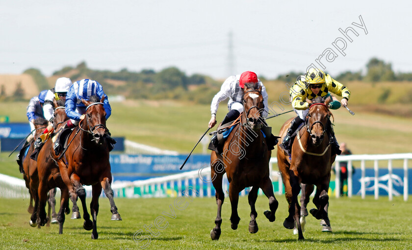 Miss-Carol-Ann-0001 
 MISS CAROL ANN (centre, Jack Mitchell) beats SILKEN PETALS (right) in The Bedford Lodge Hotel & Spa Fillies Handicap
Newmarket 9 Jul 2022 - Pic Steven Cargill / Racingfotos.com