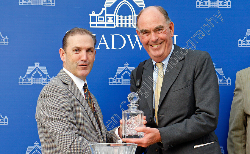 Thrave-0009 
 Presentation to Henry Candy for The Derrinstown British EBF Maiden Stakes won by THRAVE Newmarket 29 Sep 2017 - Pic Steven Cargill / Racingfotos.com