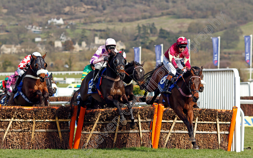 Sykes-and-Connetable-0001 
 SYKES (right, Matt Griffiths) jumps with CONNETABLE (centre) Cheltenham 15 Mar 2018 - Pic Steven Cargill / Racingfotos.com